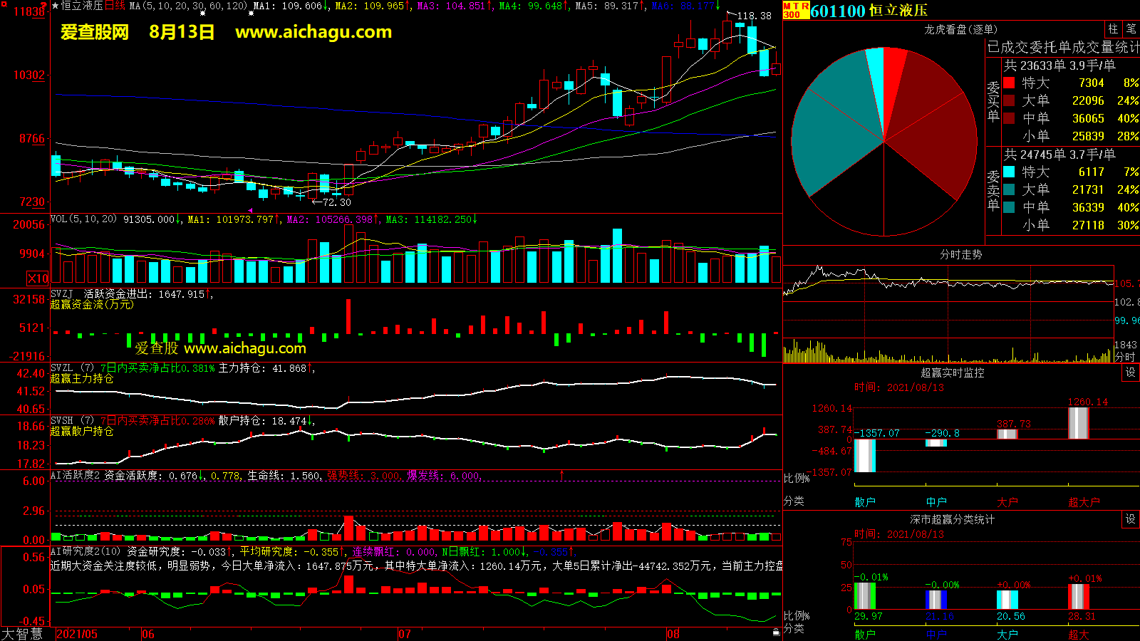 恒立液压(601100)大智慧超赢数据